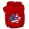 thumbnail image 1 of Mirage Pet Patriotic Paw Screen Print Pet Hoodies Red Size L, 1 of 2