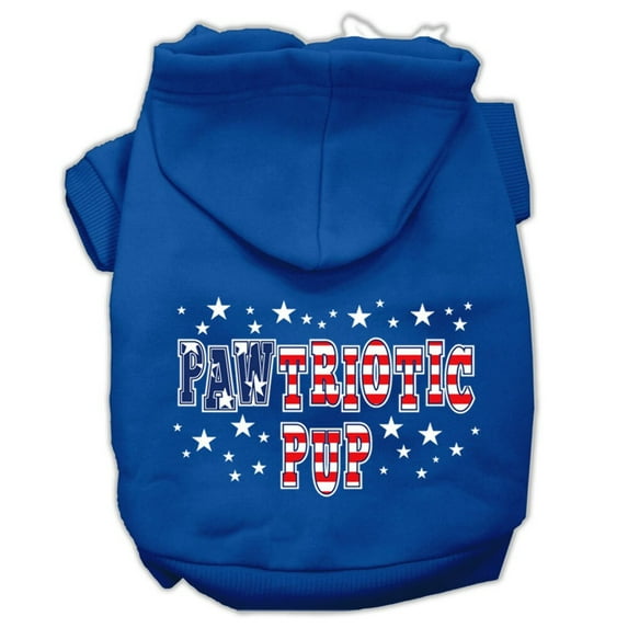 Pet Dog Cat Hoodie Screen Printed, "Pawtriotic Pup"