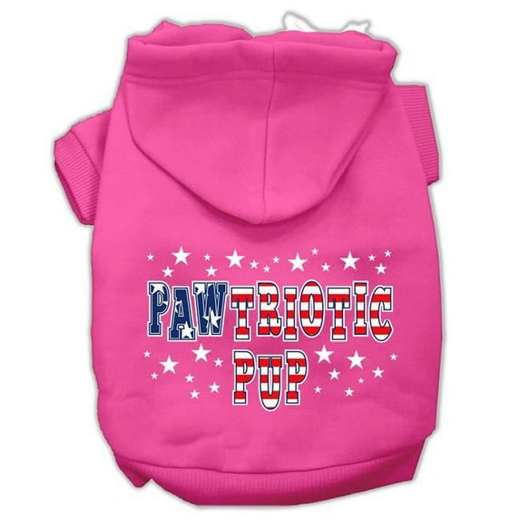 Mirage Pet Pawtriotic Pup Screen Print Pet Hoodies, Bright Pink - Medium