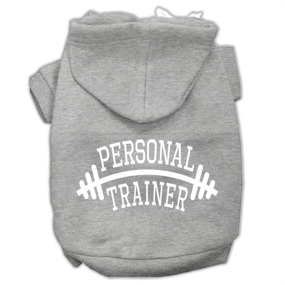 Mirage Pet Personal Trainer Screen Print Pet Hoodies, Grey - 3XL - Size 20