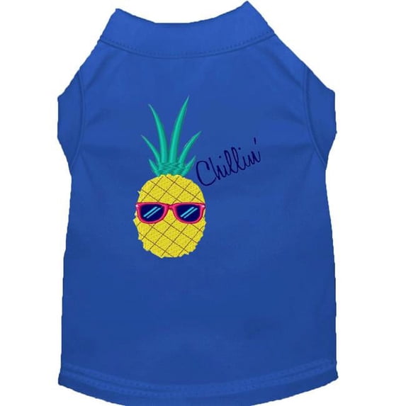 Mirage Pet Pineapple Chillin Embroidered Dog Shirt, Blue - Small