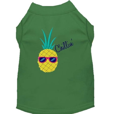 Mirage Pet Pineapple Chillin Embroidered Dog Shirt, Green - Extra Large