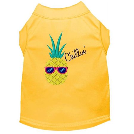 Mirage Pet Pineapple Chillin Embroidered Dog Shirt, Yellow - 2XL