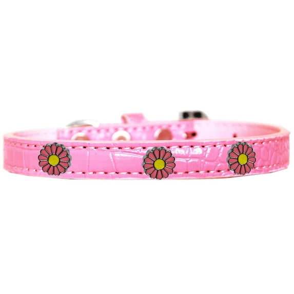 Dog, Puppy Pet Designer Croc Widget Collar, "Pink Daisies"