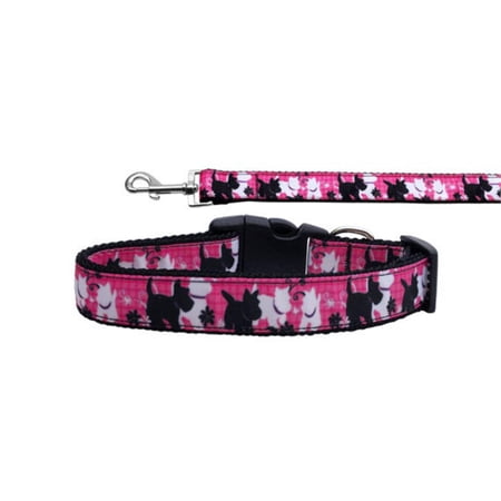 Pet Dog Cat Nylon Collar or Leash, "Plaid Pups"