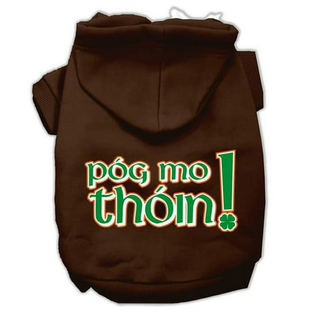 Mirage Pet Pog Mo Thoin Screen Print Pet Hoodies, Brown - Large