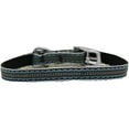 thumbnail image 1 of Mirage Pet Preppy Stripes Nylon Dog Collar with classic buckles 3/8" Light Blue/Khaki Size 12, 1 of 2