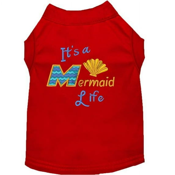 Mirage Pet Product Mermaid Life Embroidered Dog Shirt Red Sm 10