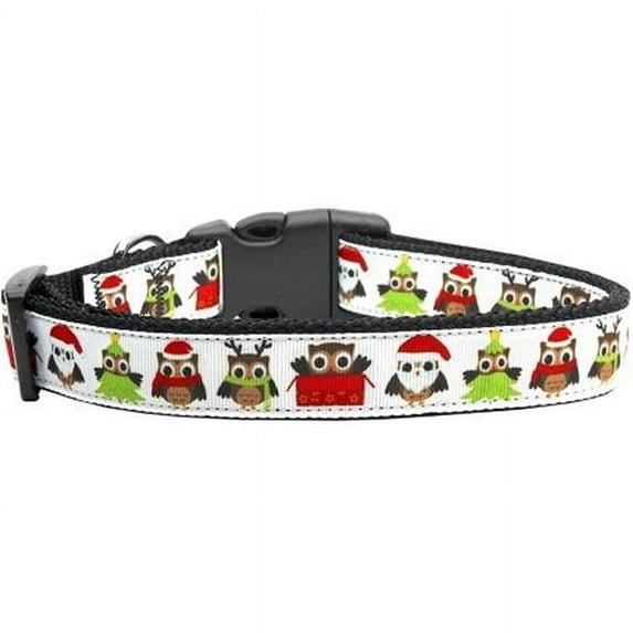 Mirage Pet Products 125-098 LG Santa Owls Ribbon Dog Collars Large