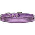 thumbnail image 1 of Mirage Pet Products 3/8-Inch Metallic 2-Tier Dog Collar, Medium, Purple, 1 of 2