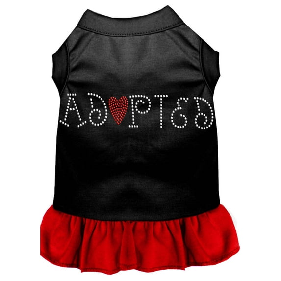 Pet Dog Cat Dress Rhinestone, "Adopted"