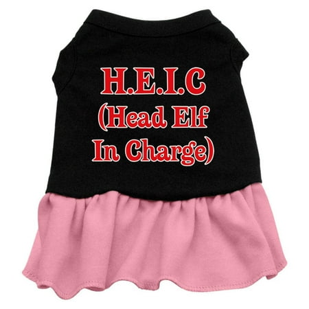 Christmas Pet Dog Cat Dress Screen Printed, "Head Elf In Charge"