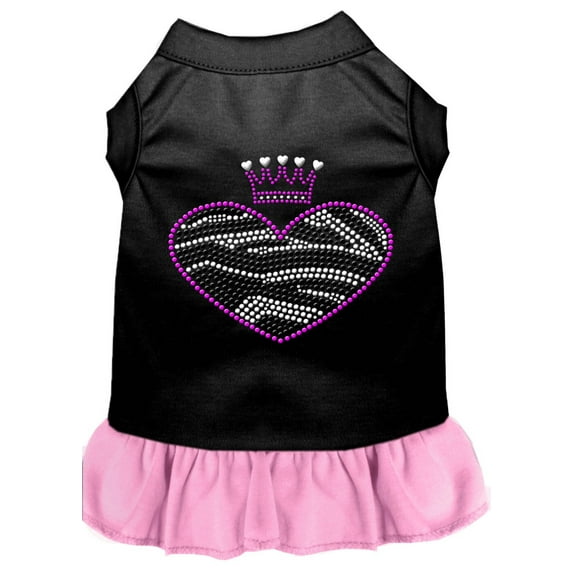 Pet Dog Cat Dress Rhinestone, "Zebra Heart"