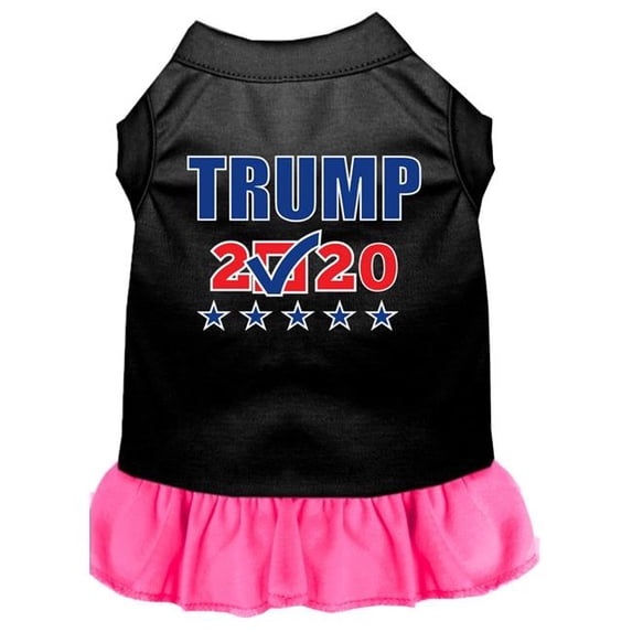Mirage Pet Products 58-464 BKBPKXXL Trump 2020 Checkbox Screen Print Dog Dress - Black with Bright Pink, 2XL