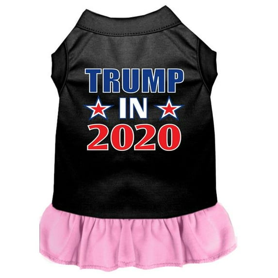 Mirage Pet Products 58-465 BKLPKMD Trump in 2020 Screen Print Dog Dress - Black with Light Pink, Medium