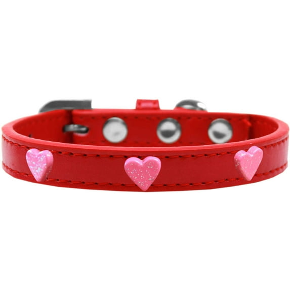 Dog, Puppy Pet Widget Fashion Collar, "Pink Glitter Heart"
