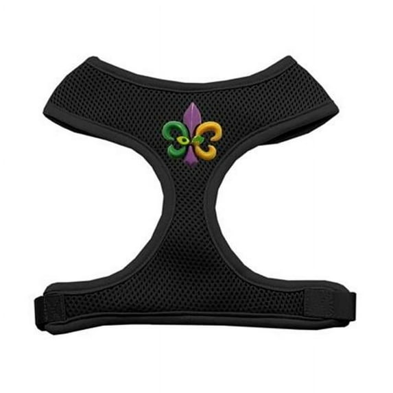 Mirage Pet Products 73-31 SMBK Mardi Gras Fleur de Lis Chipper Black Harness Small