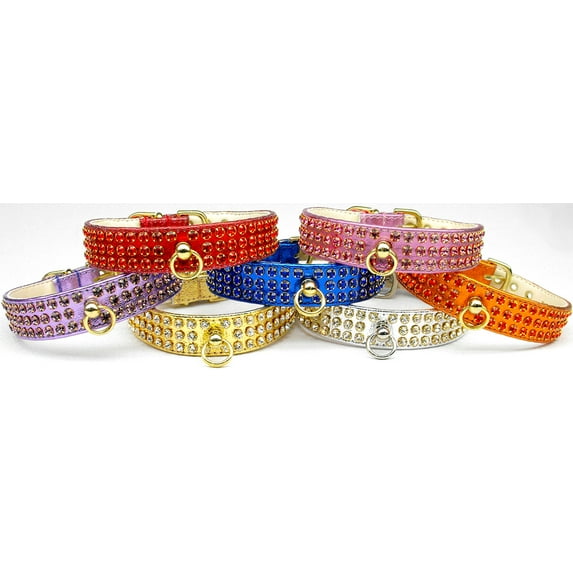 Mirage Pet Products Leather Rhinestone Dog Collar, Pink, XS