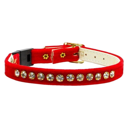 Mirage Pet Velvet Breakaway Cat Collar Red 10