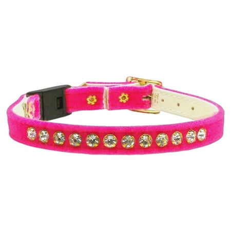 Premium Cat Breakaway Collar, "Velvet One Row Rhinestone"