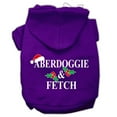 thumbnail image 1 of Christmas Pet Dog and Cat Hoodie Screen Printed, "Aberdoggie  Fetch", 1 of 11