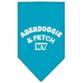 thumbnail image 1 of Mirage Pet Products  Aberdoggie NY Screen Print Bandana Turquoise Large, 1 of 1