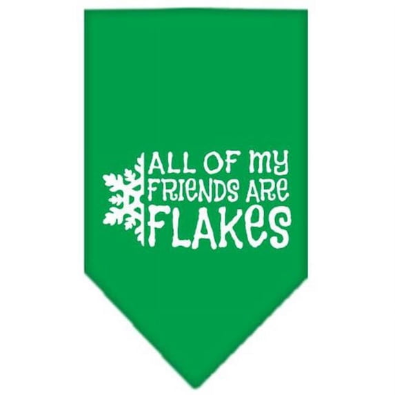 Mirage Pet Products All my friends are Flakes Screen Print Bandana Emerald Green Small