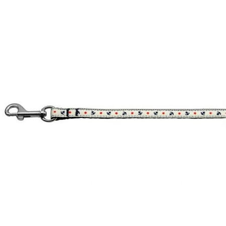 Mirage Pet Products Anchors Nylon Ribbon Leash White .38 inch wide 4ft Long - White - .38 inch x 4ft