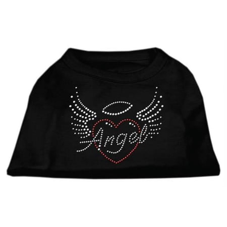 Mirage Pet Products Angel Heart Rhinestone Dog Shirt Black XXXL - 20