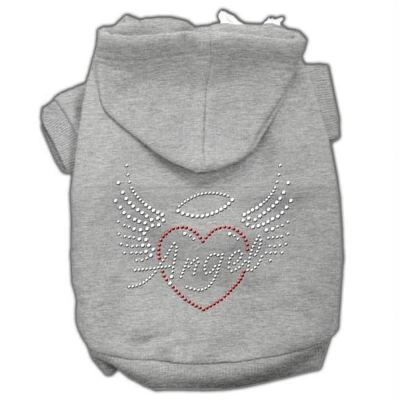 Mirage Pet Products Angel Heart Rhinestone Hoodies Grey XL - 16
