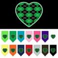 thumbnail image 1 of Pet and Dog Bandana Screen Printed, "Green Argyle Heart", 1 of 10