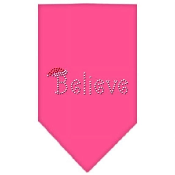 Mirage Pet Products Believe Rhinestone Bandana Bright Pink Large
