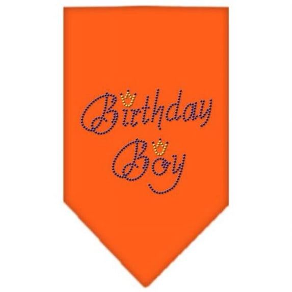 Mirage Pet Products Birthday Boy Rhinestone Bandana Orange Large
