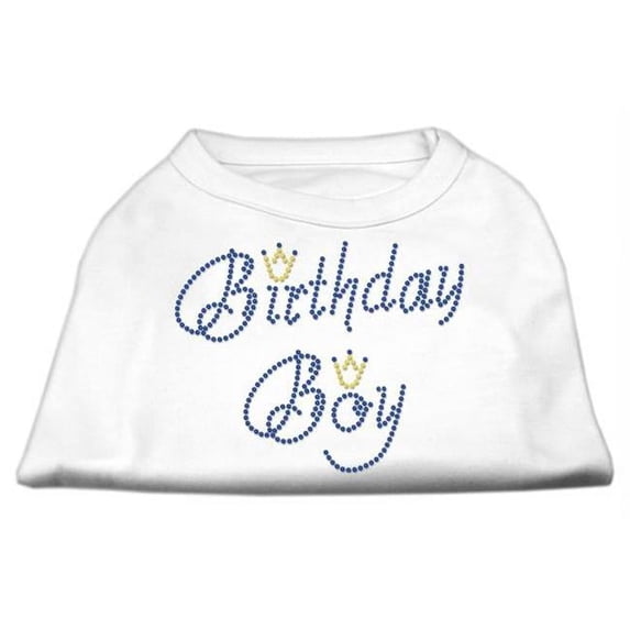 Mirage Pet Products Birthday Boy Rhinestone Shirts White XS - 8