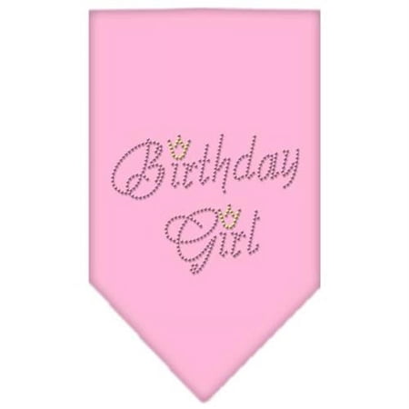 Mirage Pet Products Birthday Girl Rhinestone Bandana Light Pink Large