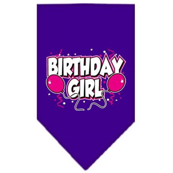 Mirage Pet Products Birthday Girl Screen Print Bandana Purple Large