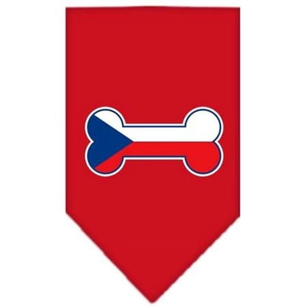 Mirage Pet Products Bone Flag Czech Republic Screen Print Bandana Red Small