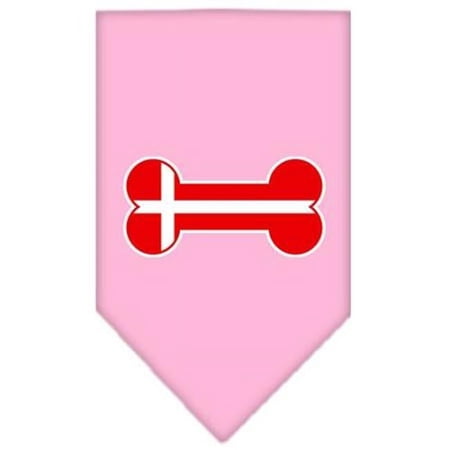Mirage Pet Products Bone Flag Denmark Screen Print Bandana Light Pink Large