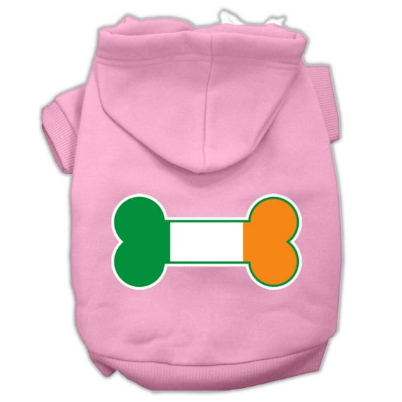 Pet Dog  Cat Hoodie Screen Printed, "Bone Shaped Ireland Flag"