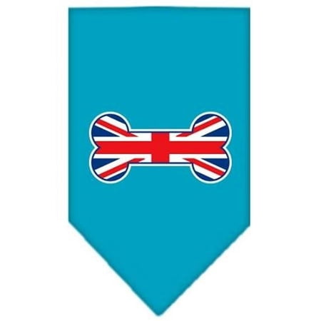 Mirage Pet Products Bone Flag UK Screen Print Bandana Turquoise Small