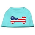 thumbnail image 1 of Mirage Pet Products  Bone Shaped American Flag Screen Print Shirts Aqua XL - 16, 1 of 1