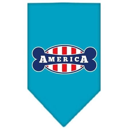 Mirage Pet Products Bonely in America Screen Print Bandana Turquoise Small