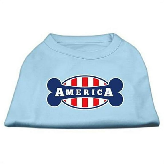 Mirage Pet Products Bonely in America Screen Print Shirt Baby Blue Med - 12