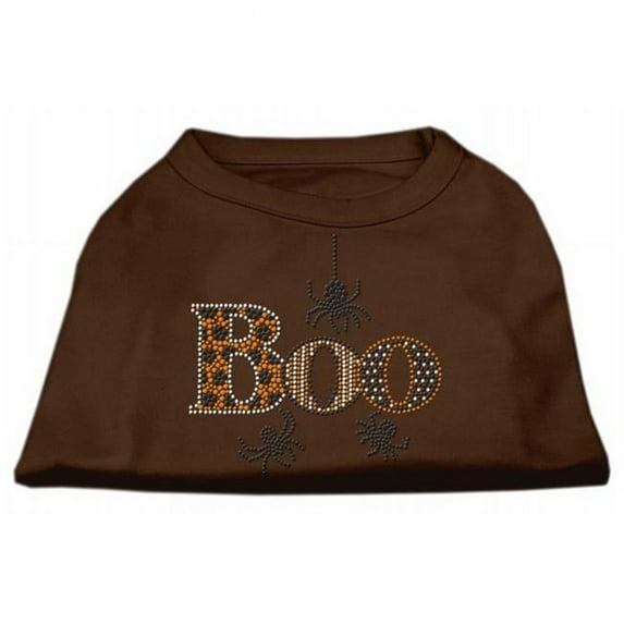 Mirage Pet Products Boo Rhinestone Dog Shirt, Brown - Extra Small