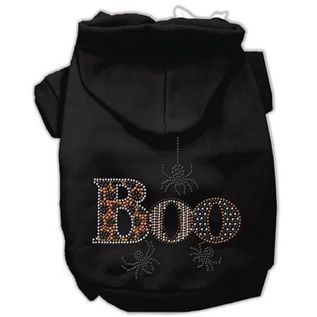 Mirage Pet Products Boo Rhinestone Hoodies, Black - Medium