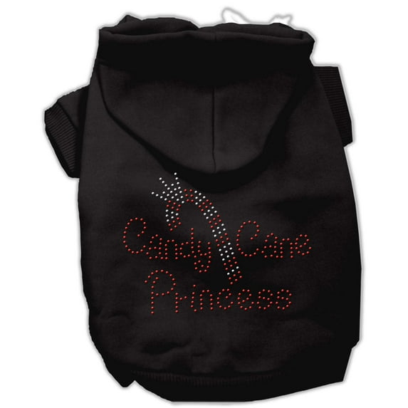 Christmas Pet Dog Cat Hoodie Rhinestone, "Candy Cane Princess"