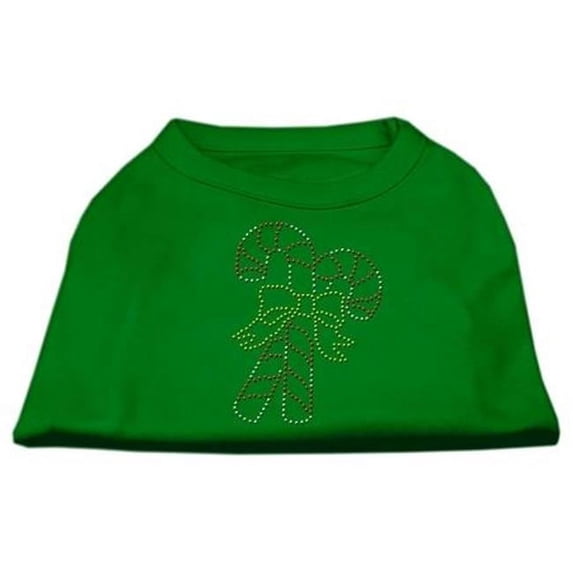 Mirage Pet Products Candy Cane Rhinestone Shirt Emerald Green XXL - 18