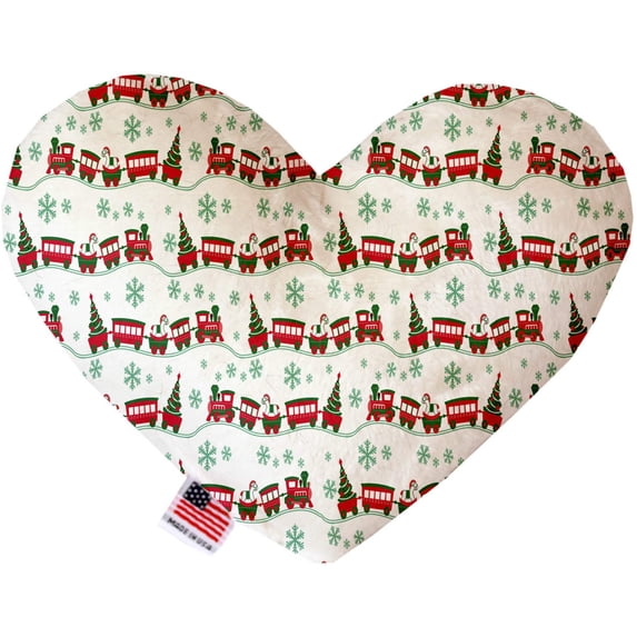 Mirage Pet Products Christmas Trains 6 Inch Heart Dog Toy