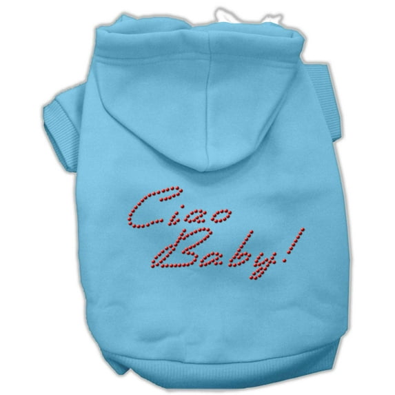 Pet, Dog Cat Hoodie Rhinestone, "Ciao Baby"