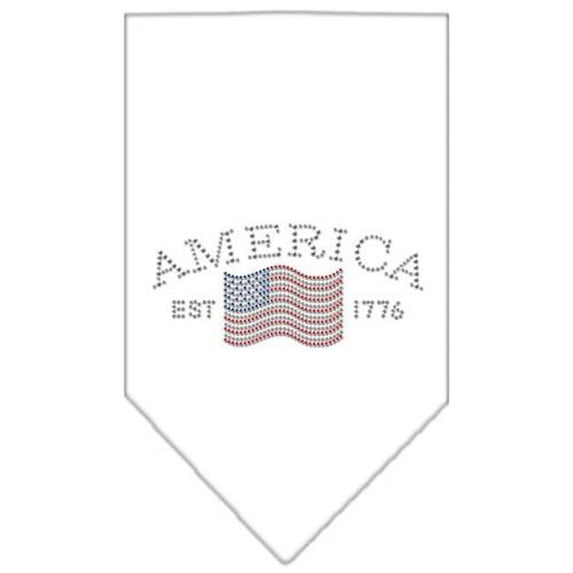 Mirage Pet Products Classic American Rhinestone Bandana White Small